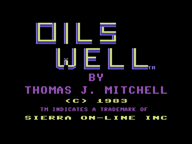 Oil's Well title screen for Commodore 64